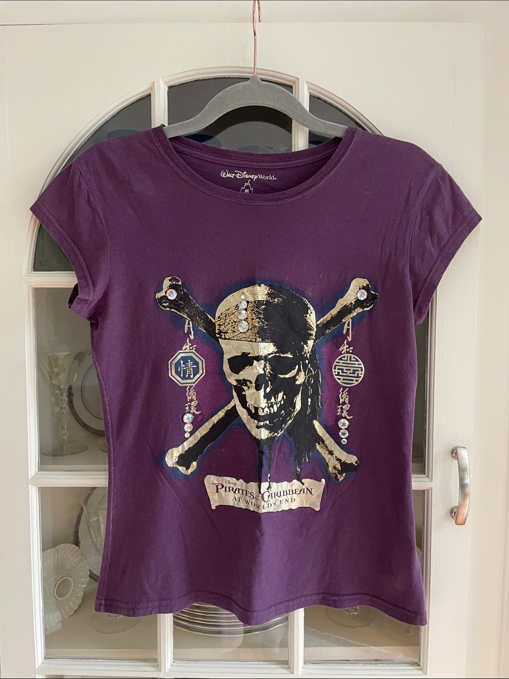 Disney Purple Pirates of the Caribbean Skull & Crossbones Graphic Tee